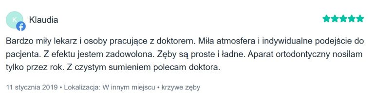 Zrzut ekranu strony O mnie ortodonty Bartosza Goździkowskiego z informacjami o doświadczeniu i edukacji
