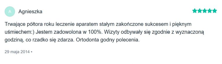 Zrzut ekranu strony O mnie ortodonty Bartosza Goździkowskiego z informacjami o doświadczeniu i edukacji